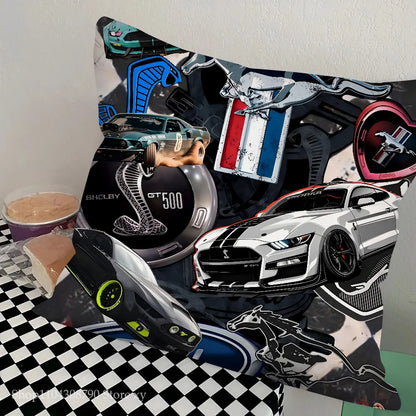 1pc Car Fashion F-Ford M-MustangS Logo  Pillow Bedroom Sofa Leisure Comfort Cushion Car Living Room Home Decoration