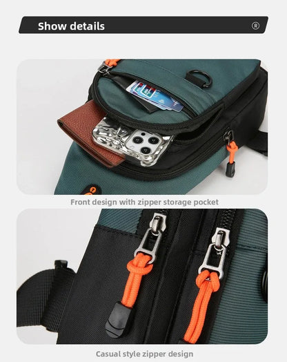 Fashion Men's Chest Bag Handbag Lightweight Oxford Fabric Crossbody Shoulder Bag Stylish Casual Men's Waist Packs Male Chest Bag