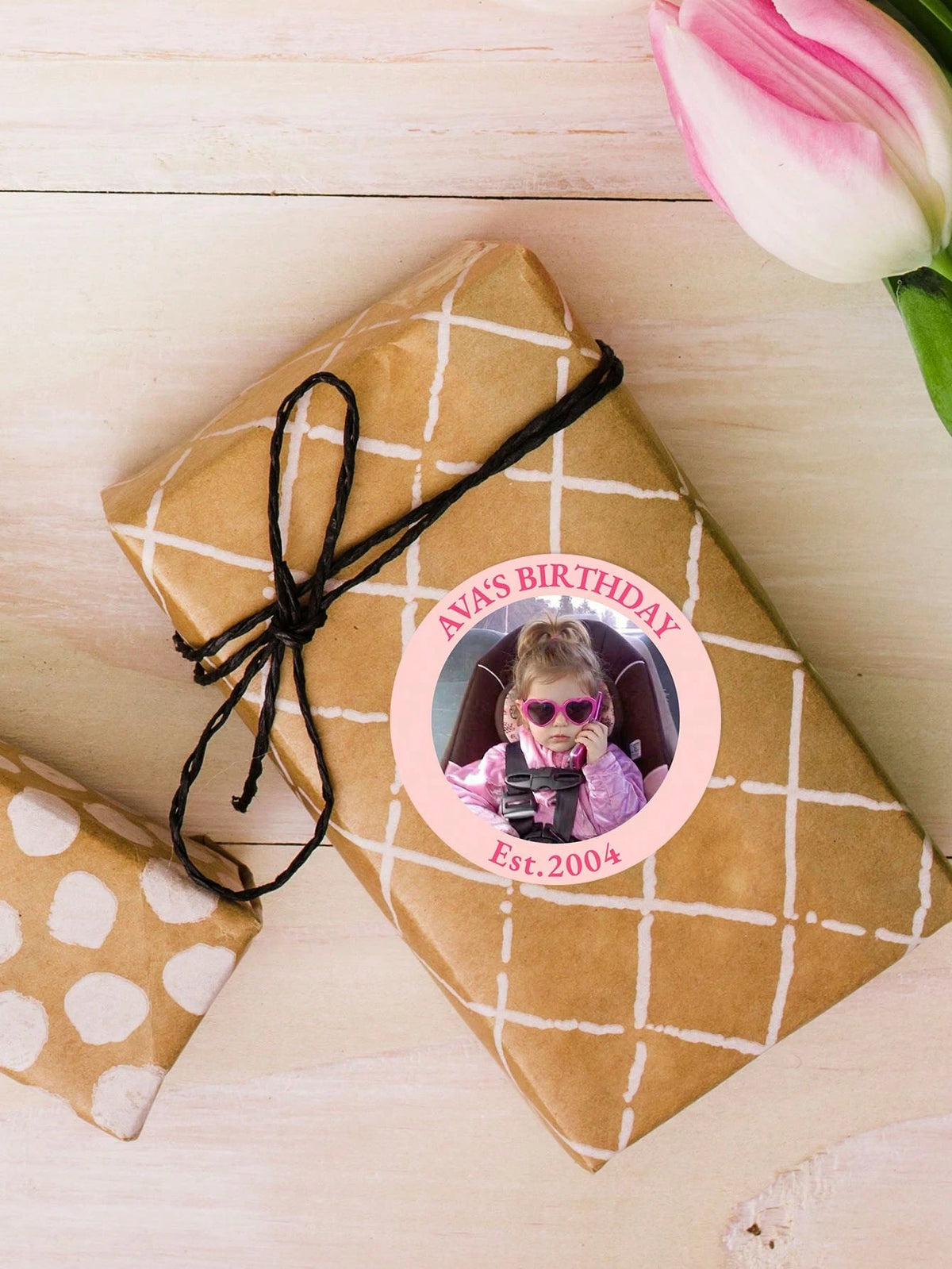 Custom Photo Stickers Personalized Waterproof Round Text Labels Custom Image Birthday Party Gift Wrapping Decor DIY Souvenir Kit