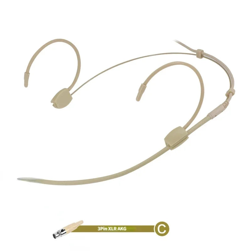 Double Earhook Mic Omnidirectional Headset Microphone For Sennheiser Shure AKG MiPro Audio Technica 4Pin 3Pin TA4F 3.5mm Lock