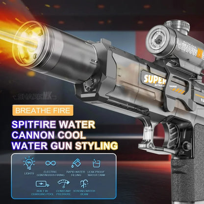 MK3 Electric Water Gun Toy Large-capacity Cool Flash Light Absorbent Water Continuous Shooting Summer Outdoor Beach Toy for Kids