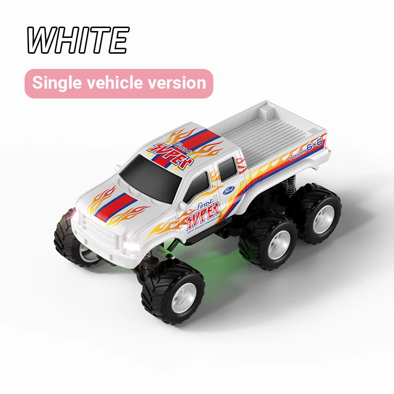 JJRC 1:64 Mini 6-Wheel Alloy RC Offroad Pickup Truck With Trailer & Speedboat Full Proportional Remote Control Car Boys Gift Toy