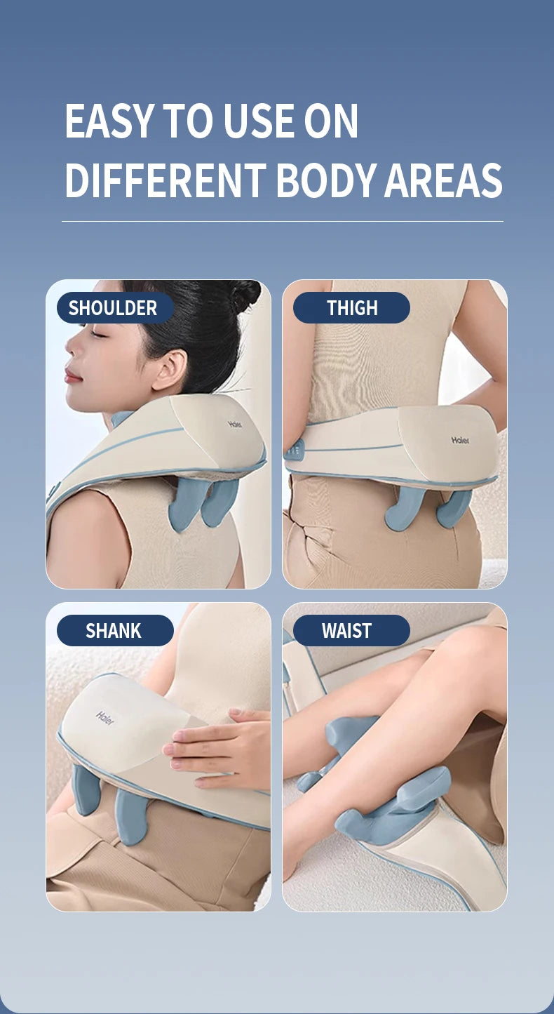 Haier Cervical Neck Massager Muscle Shoulder Back 3 Gears 6D Mechanical Hand Electric Massage Machine Shawl Relaxing Device Tool