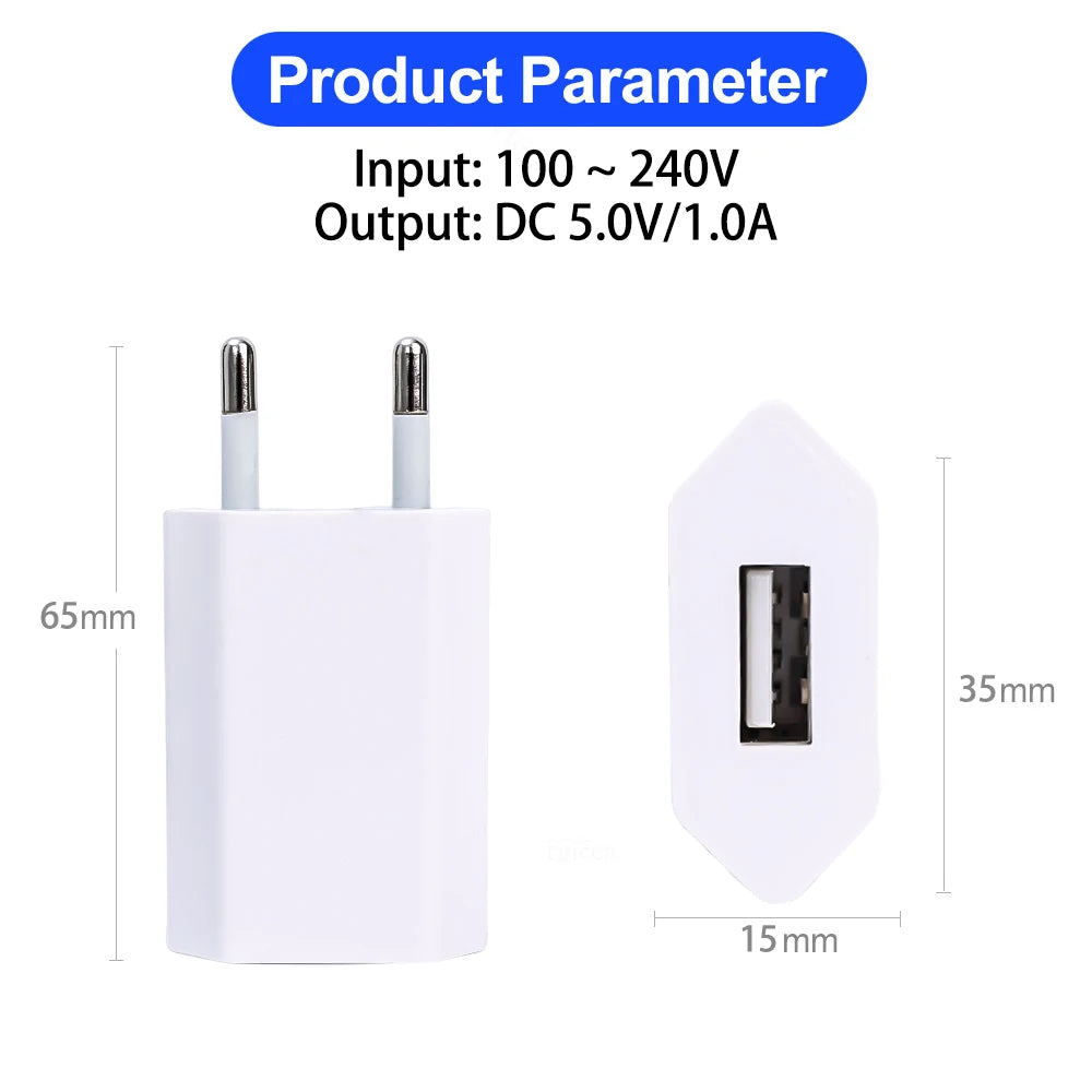 NNBILI 1-5Pcs Universal 5V 1A EU Plug USB Wall Phone Charger For iPhone Samsung Xiaomi Redmi Google Huawei Charger Power Adapter