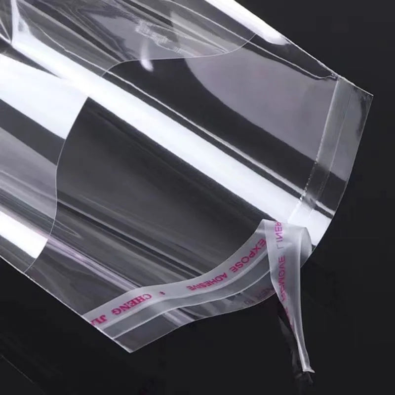 300/100pcs OPP Self Adhesive Plastic Bags Transparent Self Sealing Bag for Jewelry Cookie Candy Gifts Packaging Bags Pouches