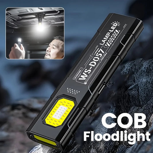 LED Keychain Flashlight Type C Rechargeable 600LM Portable Mini Torch Pocket Lantern Flood Work Light With Magnet For Emergency