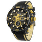 SMAEL 8136 Dual Display Military Watch for Men - 50M Waterproof LED Alarm Chronograph Stopwatch Shock Resistant