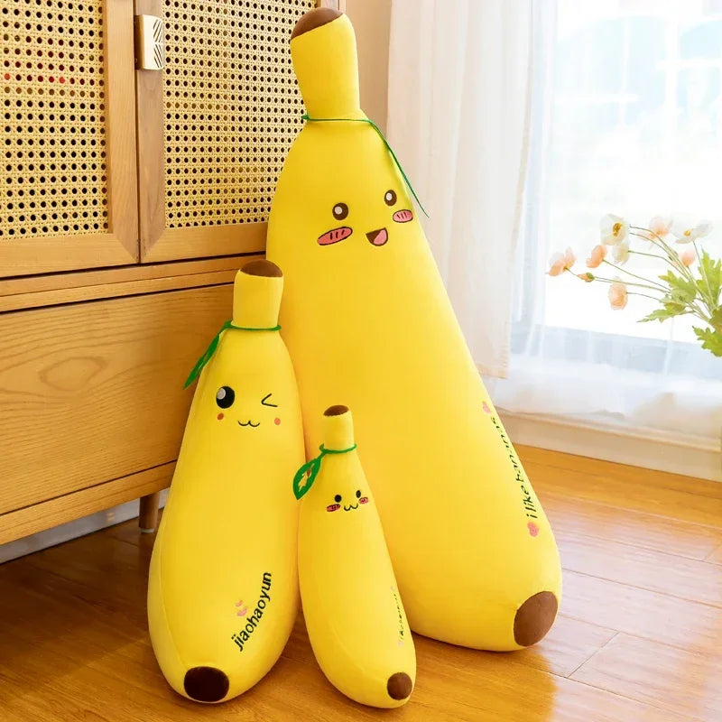 Banana Throw Pillow Long Pillow Cute Lazy Bed Leg Hug Doll Super Soft Girl Doll Squishy Plush Toy