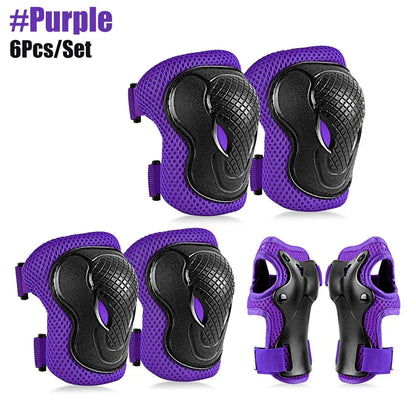 6Pcs/Set Kids/Youth Knee Pad Elbow Pads Guards Protective Gear Set for Roller Skates Cycling BMX Bike Skateboard Inline Skatings