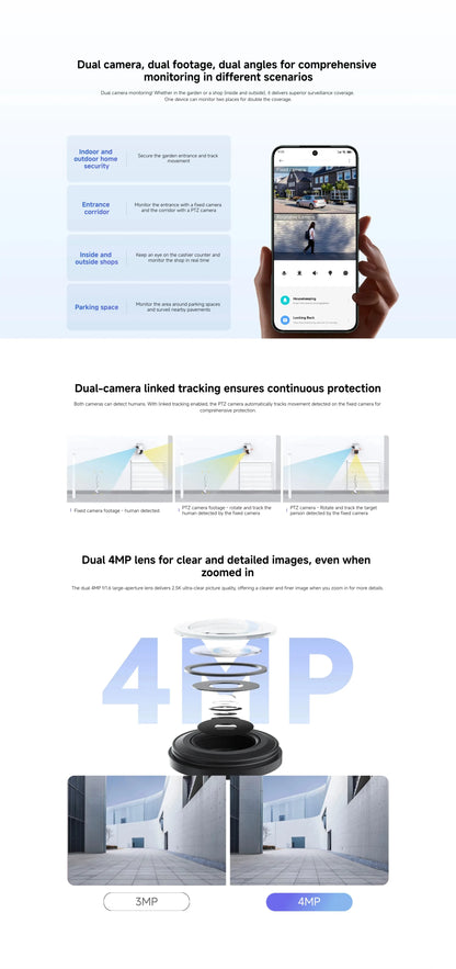 Xiaomi Outdoor CW500 Dual Camera Version IP66 Security Protection CCTV AI Detection Full-Color Night Vision Smart Home Mi home