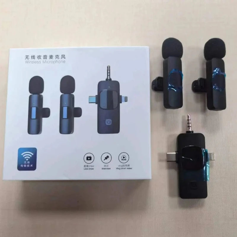 2026 Wireless Lavalier Microphone for iPhone Android USB-C Microphone with Noise Reduction for Live Streaming Interviews Mini Mi