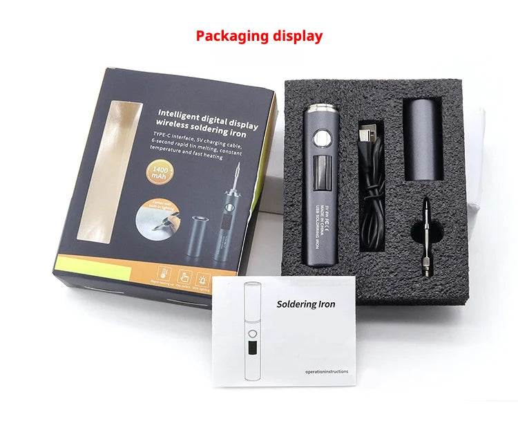 1400mah USB Soldering Iron Wireless Charging Electric Soldering Iron Fast Charging Rechargeable Portable Repair Welding Tools