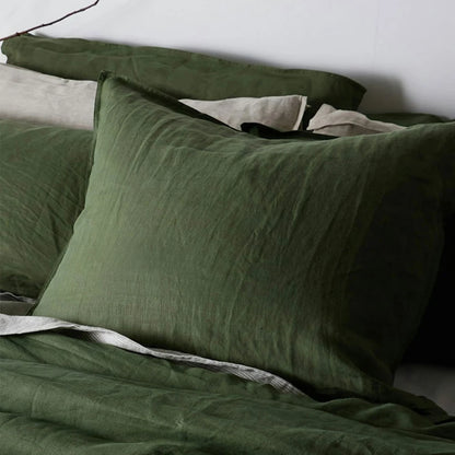 100% French Linen Soft Breathable Pillow Covers Decorative Square Throw Pillow Covers for Bed Couch Sofa Envelope Closure