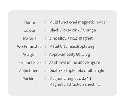 For MagSafe Double-sided Strong Magnetic Holder For Photography Equipment Mobile Phone Accessories Portable Folding Magnet Stand