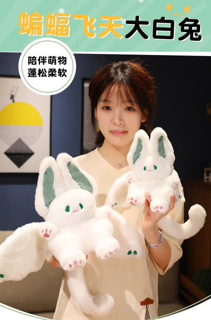 25-55cm Lovely Bat Plush Toy Lovely Flying Bat Rabbit Plushie  Long Tail Pink & Black Bat Rabbit Stuffed Dolls Birthday Gifts