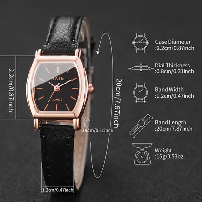2PCS/Set Fashion Casual Women Watches Leather Strap Quartz Wristwatch Reloj Mujer Girls Clock Gift（Without Box）