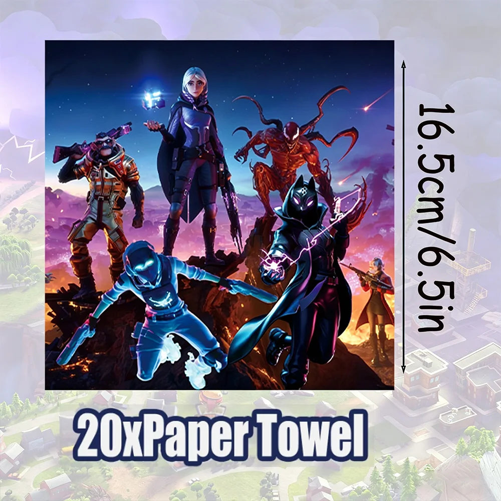 Fortnite Theme Birthday Party Decorations Shooting Game Balloon Cup Plate Tablecloth Banner Baby Shower Kid Favors Supplies Gift