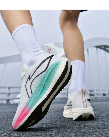 2026 New Men/women Carbon Plate Mesh Casual Sports Shoes, Breathable, Lightweight, Shock-Absorbing Running Sneakers