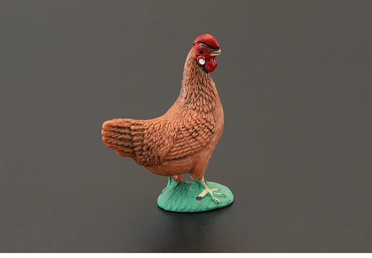 Solid simulation animal model domestic chicken rooster hen chick ornaments home decoration crafts