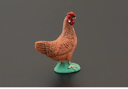 Solid simulation animal model domestic chicken rooster hen chick ornaments home decoration crafts