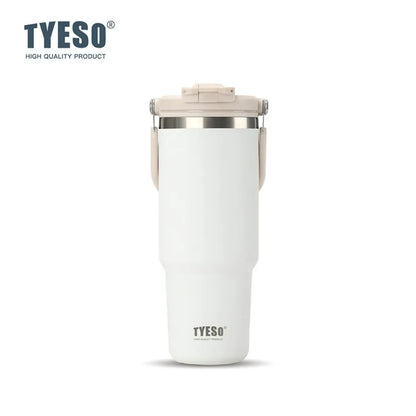 Tyeso 600ML Vacuum Flasks Handle Coffee Mug 304 Stainless Steel Ice Cup Car Bottle Hot Cold Retention Drinkware for Outdoor