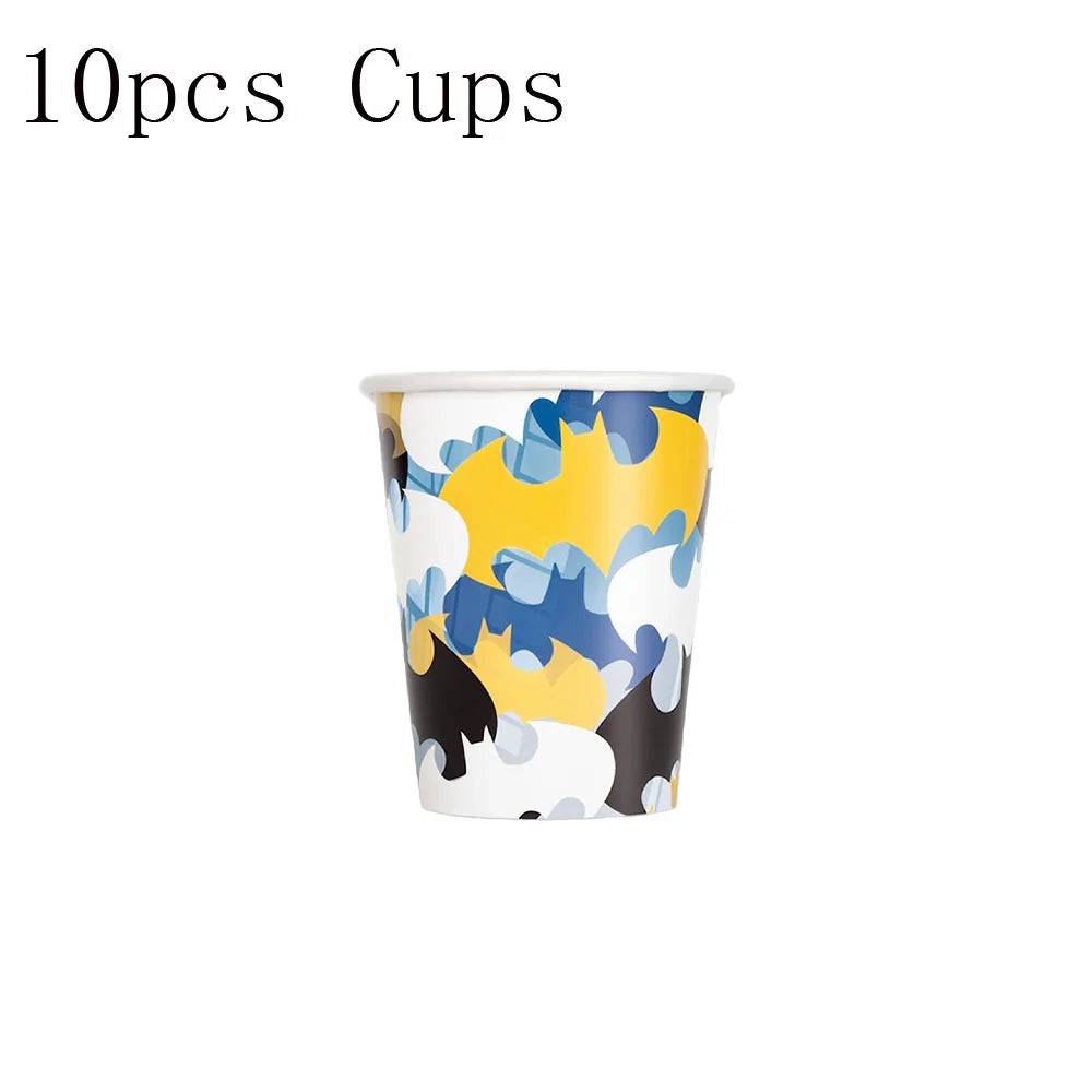 Batman Birthday Party Decoration Disposable Tableware Tablecloth Plate Napkin Balloon Cake Topper Baby Shower Party Favors