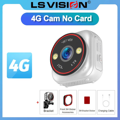 LS VISION 4G Pocket AOV Mini Camera 5MP Outdoor 24/7 Video Record Battery Security Camera Portable Action Vlog Sports Travel Cam