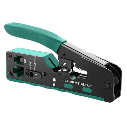 New Rj45 Rj12 Rj11 Pass Through Crimp Plier Cat7 Cat6 Cat6A Cat5 Cat5e Stripping Crimping Tool with 8P/6P Ethernet Connectors