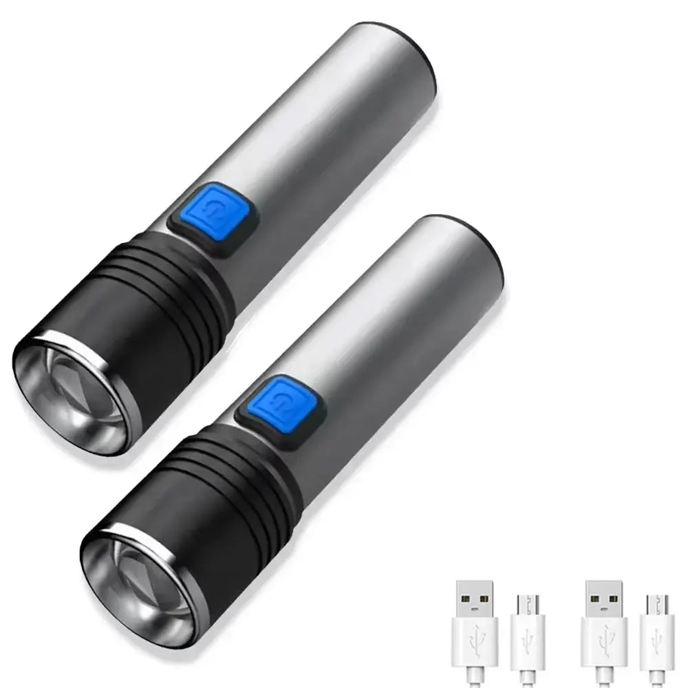 1/2PCS USB Charging Ultraviolet Flashlights UV Flashlight Blacklight Zoomable Torch Lamps Pet Urine Detector Hunting UV Light