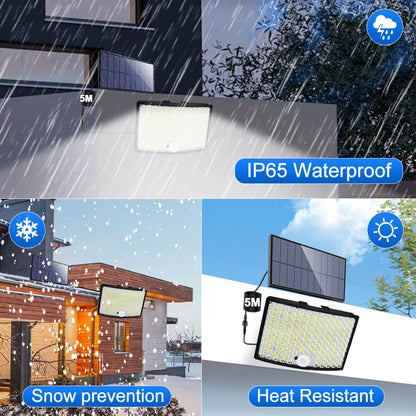 Solar Lights Outdoor 366/400/318 LED Motion Sensor Security Lights IP65 Waterproof Solar Powered Flood Lights for Garden Yard
