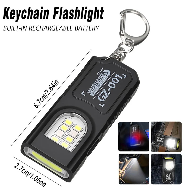 Portable LED Work Light Clip On Hat Light, Mini USB Rechargeable EDC Flashlight for Fishing Home Emergency Camping Headlamp