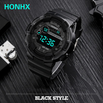 Fashion Men‘s Watch Waterproof Sports Digital Watches Men Large Dial Electronic Wristwatch Clock for Boys Child Reloj Hombre