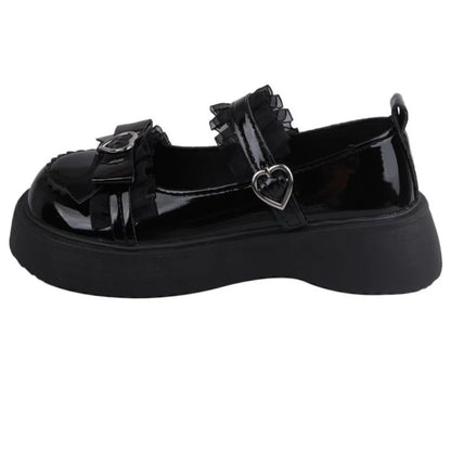 2025 New Fashion Buckle Women's Pumps Spring Autumn Mary Jane Solid Butterfly Knot Platform Casual Round Toe Ladies Shoes