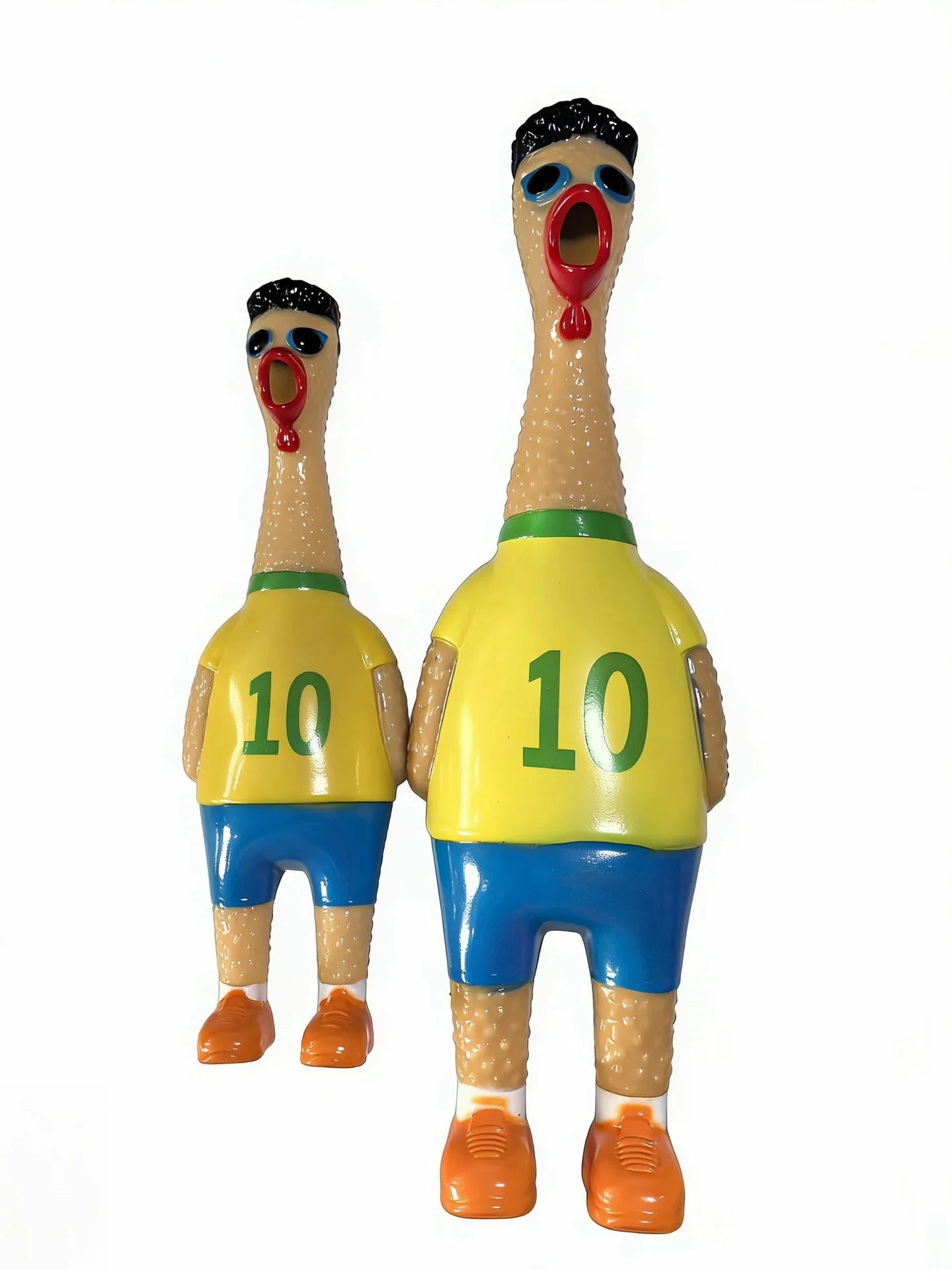 Football star jerseys screaming chicken toys, funny squeezers, decompression toys for World Cup parties.