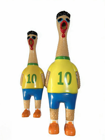 Football star jerseys screaming chicken toys, funny squeezers, decompression toys for World Cup parties.
