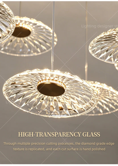 Dining room pendant light Modern villa dining room Kitchen pendant light designer glass Multi-head Hanging Lamp pendant light