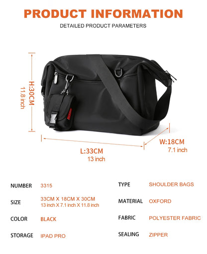 MOYYI INS Korean Style Men Messenger Bags Women Travel Casual Large Hobo Bag Waterproof Nylon Laptop Crossbody Shoulder Bag