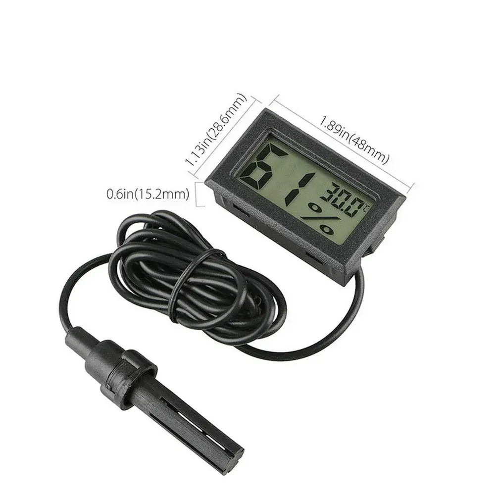Embedded Digital Thermometer Hygrometer with External Wire Probe High Precision Electronic Humidity Temperature Meter Greenhouse