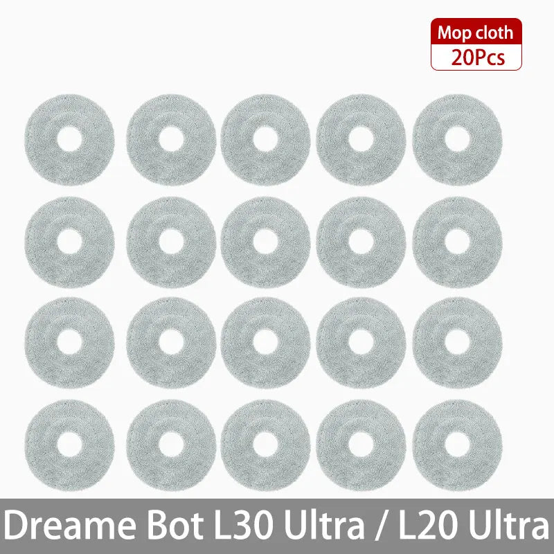Dreame Bot L30 Ultra L20 Ultra Robot Vacuum Spare Parts Consumables Main Side Brush Hepa Filter Mop Cloth Dust Bag Accessories