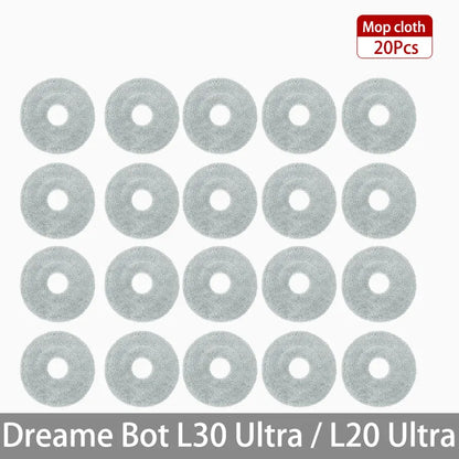 Dreame Bot L30 Ultra L20 Ultra Robot Vacuum Spare Parts Consumables Main Side Brush Hepa Filter Mop Cloth Dust Bag Accessories
