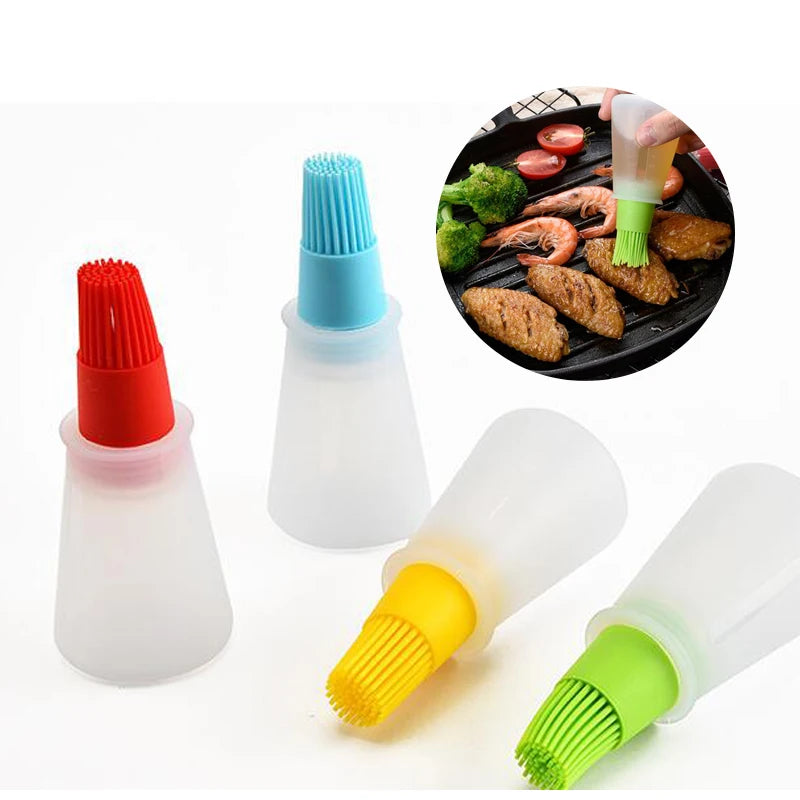 Kitchen Silicone Oil Bottle Oil Brush Baking Barbecue Grill Oil Brush Dispenser Pastry Steak Oil Brushes Kitchen Baking BBQ Tool