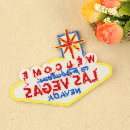 2PC Welcome To LAS VEGAS Letters Embroidered Patch Iron on Clothes for Clothing Stickers Applique DIY Sewing Supplies Fabric