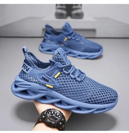 Breathable Mesh Summer Men Platform Sneakers Lightweight Casual Loafers Shoes for Running Tennis Hiking Outdoor Daily Wear
