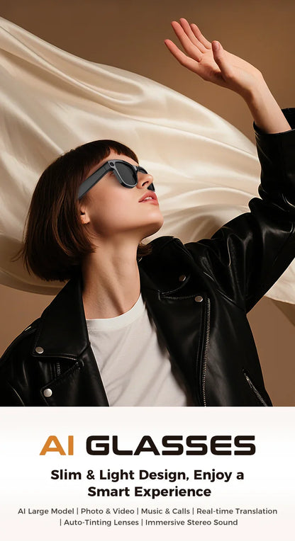 2026 Smart AI Glasses 4K HD Camera M02 Ultra ChatGPT 3600mAh Charging Case Power Bank 32GB Translation Music Video Sunglasses