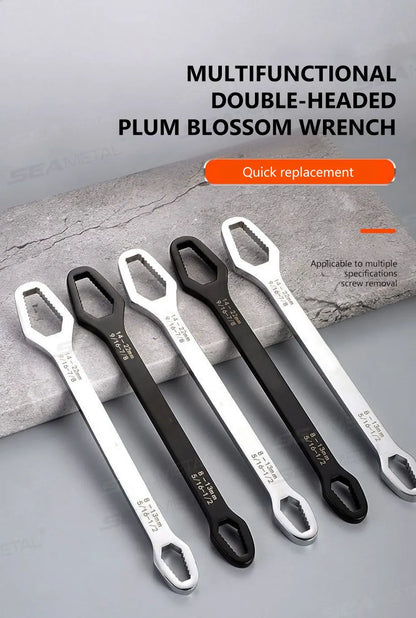 SEAMETAL 3-17mm 8-24mm Universal Torx Wrench Self-tightening Adjustable Glasses Wrench Board Double-head Torx Spanner Hand Tools