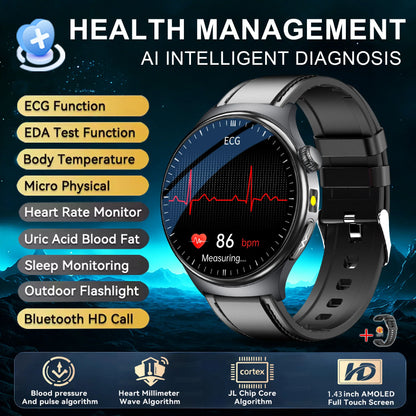 2026New Nursing Grade Health Smartwatches For Men Women Precision Detection Heart Rate Blood Fats Uric Acid ECG+PPG Smart Watch