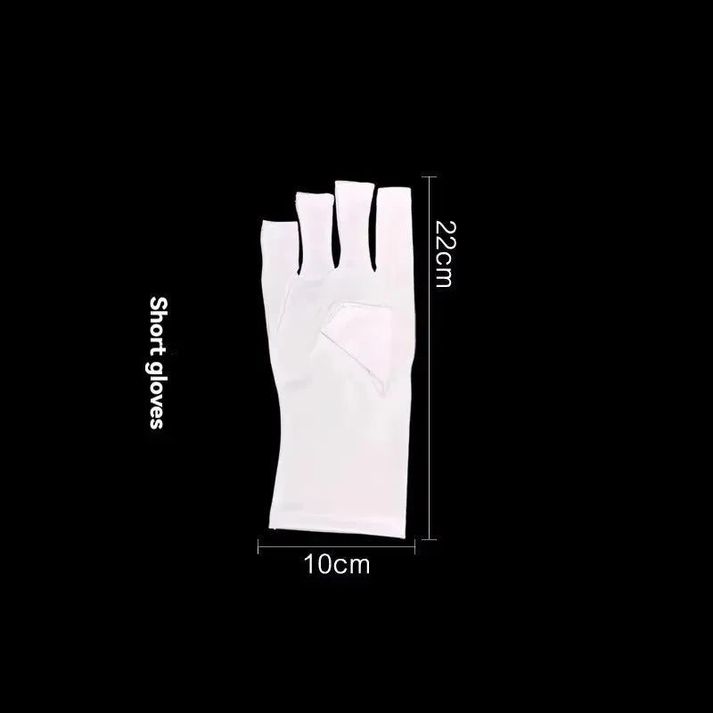 Professional Anti-UV Gel Gloves for Manicures - Stretchy Fingerless Protection for Nail Art Home And Outdoor Use