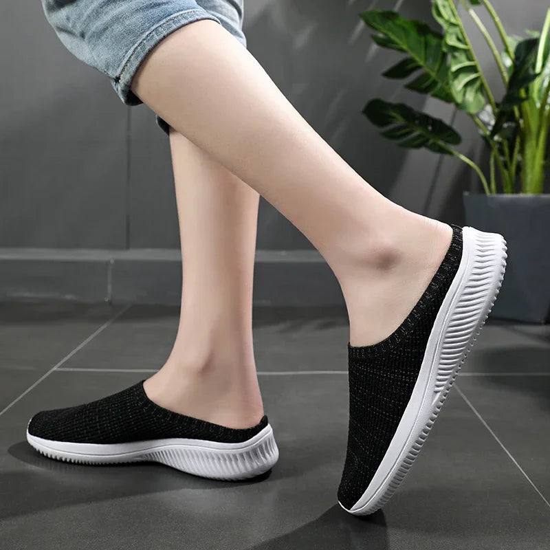 Summer Men Casual Shoes Mesh Loafers Breathable Half Slippers Outdoor Indoor Women Comfortable Fashion Couple Walking Sneakers