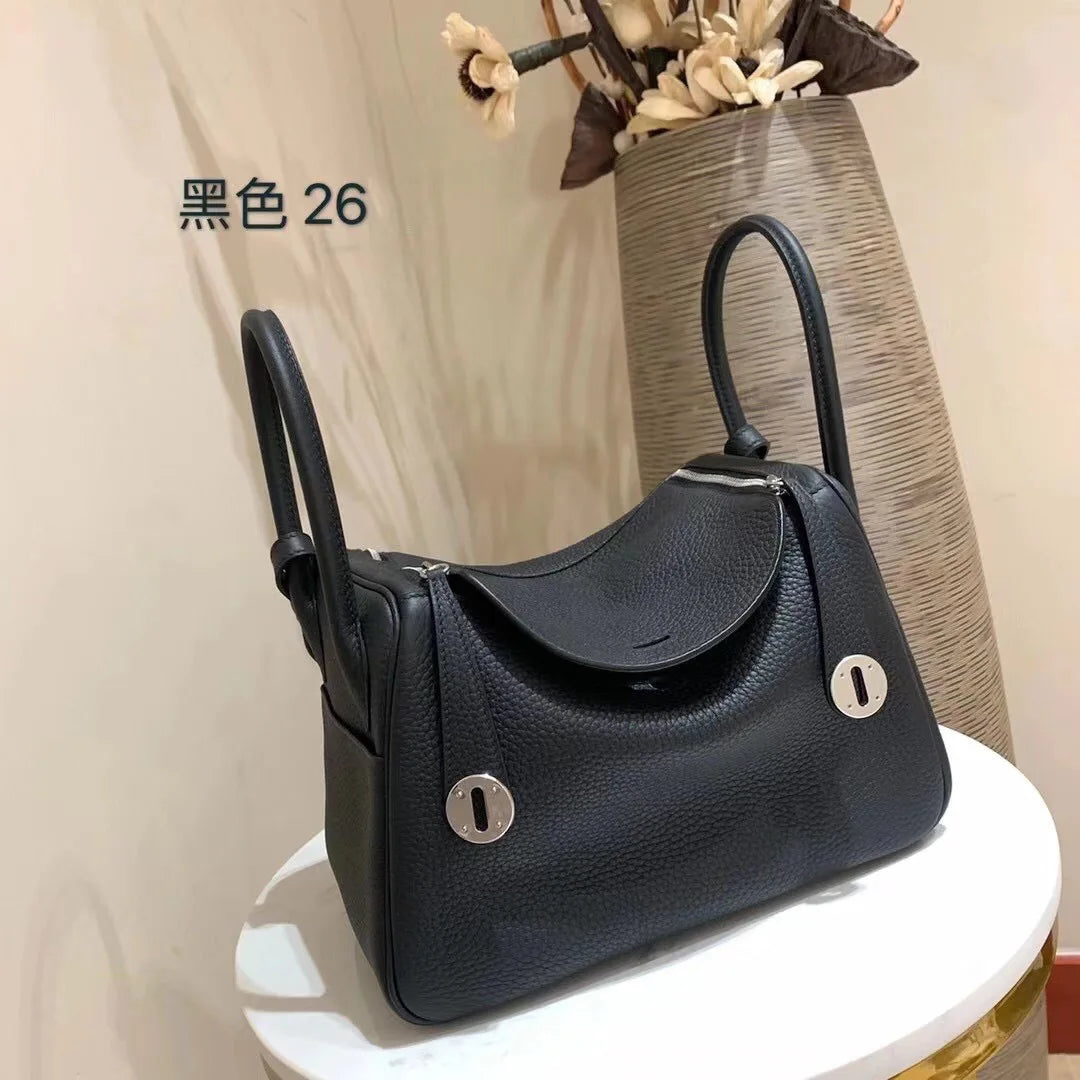 Women's Handbag 2025 New Style Top Layer Cowhide Leather Lundy Mini Doctor Bag Genuine Leather Handbag Single Shoulder Crossb...