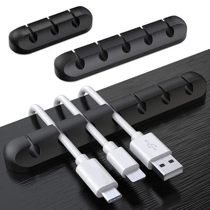 Silikonowy Organizer Kabli USB Nawijacz do kabli USB Klipsy do zarządzania porządkiem na biurku Uchwyt na kabel do akcesoriów do myszy i słuchawek